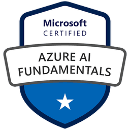 Logo Microsoft Certified: Azure AI Fundamentals
