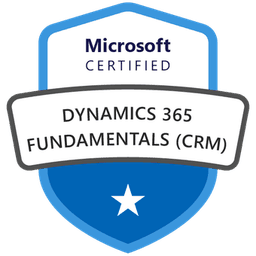 Logo Microsoft Certified: Dynamics 365 Fundamentals (CRM)